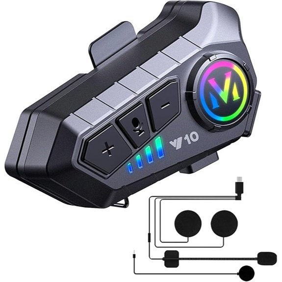 Waterproof Motorcycle Bluetooth Helmet Headset with Noise Cancellation