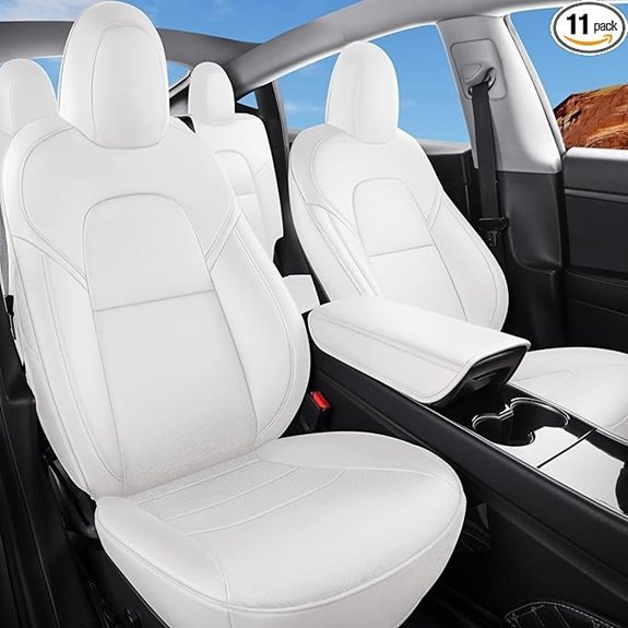 Tesla Model Y Nappa Leather Seat Covers (White)