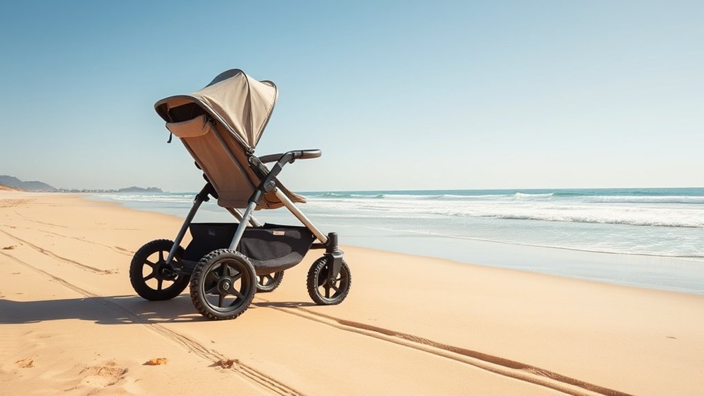 wide wheels for beach navigation